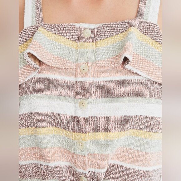Madewell Texture & Thread Ruffle Tie-Front Tank in Stripe Size XS - Picture 5 of 14